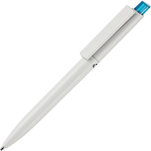 Kugelschreiber CREST RECYCLED , Ritter-Pen, grau recycled/caribic-blau TR/FR, ABS-Kunststoff, 14,90cm (Länge), Bild 2