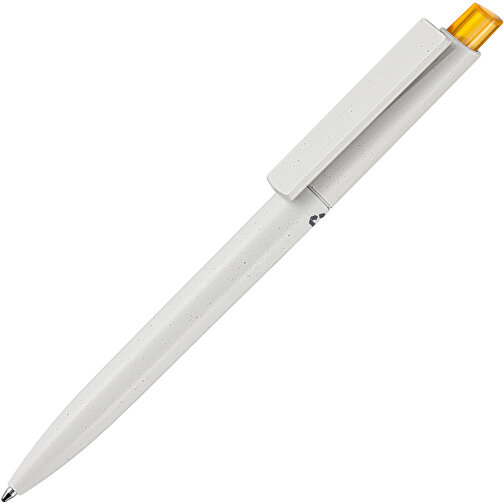Kugelschreiber CREST RECYCLED , Ritter-Pen, grau recycled/mango-gelb TR/FR, ABS-Kunststoff, 14,90cm (Länge), Bild 2