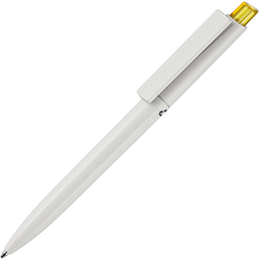 Kugelschreiber CREST RECYCLED , Ritter-Pen, grau recycled/ananas-gelb TR/FR, ABS-Kunststoff, 14,90cm (Länge), Bild 2