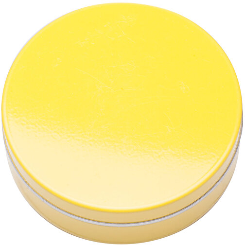 XS-Prägedose , gelb-glänzend, 5,00cm x 1,60cm (Länge x Breite), Bild 1