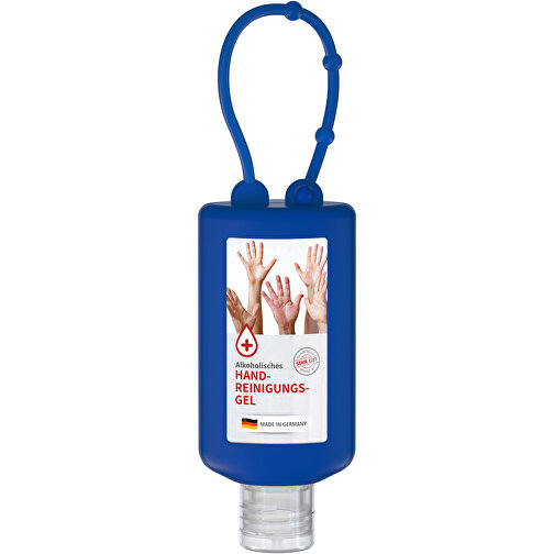 Gel limpiador de manos, 50 ml Bumper azul, Body Label (R-PET), Imagen 1