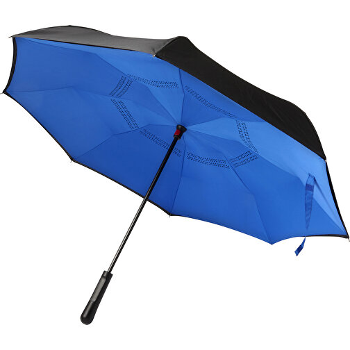 Regenschirm Aus Pongee-Seide Constance , blau, Fiberglas, Pongee, Polyester 100%, , Bild 2