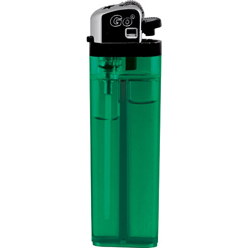 GO Transparent Classic  Feuerzeug , grün, Kunststoff, 8,10cm x 1,00cm x 2,30cm (Länge x Höhe x Breite), Bild 1