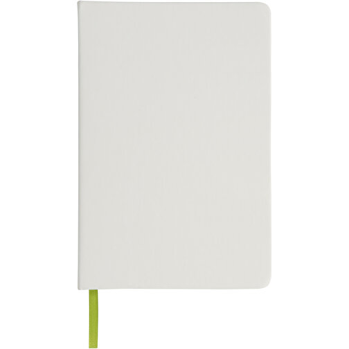 Spectrum Weißes A5 Notizbuch Mit Farbigem Gummiband , weiß / limone, PU Kunststoff, 21,00cm x 1,40cm x 14,00cm (Länge x Höhe x Breite), Bild 2
