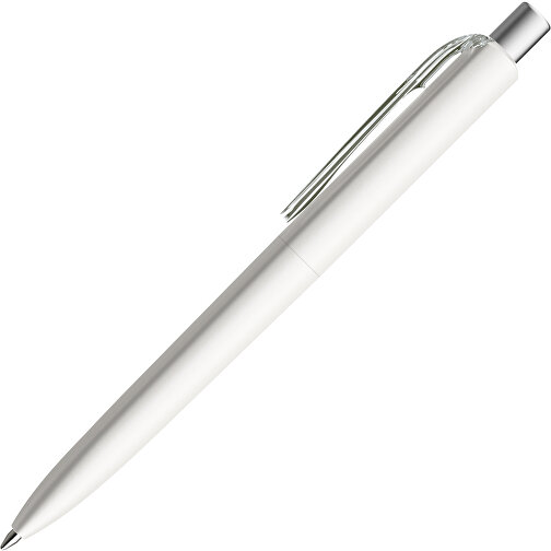 Prodir DS8 PMM Push Kugelschreiber , Prodir, weiß/silber satiniert, Kunststoff/Metall, 14,10cm x 1,50cm (Länge x Breite), Bild 4