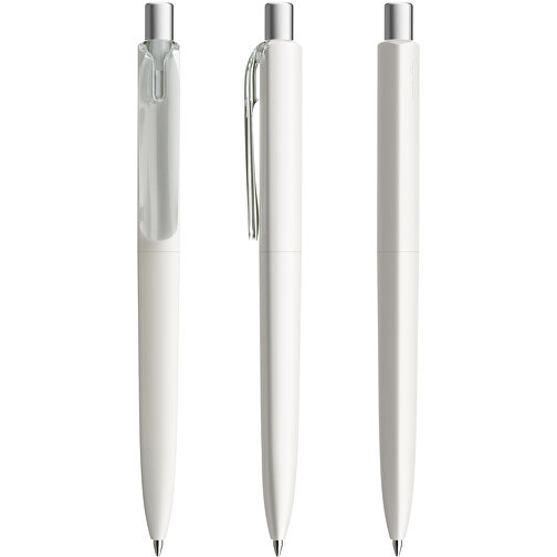 Prodir DS8 PMM Push Kugelschreiber , Prodir, weiß/silber satiniert, Kunststoff/Metall, 14,10cm x 1,50cm (Länge x Breite), Bild 6