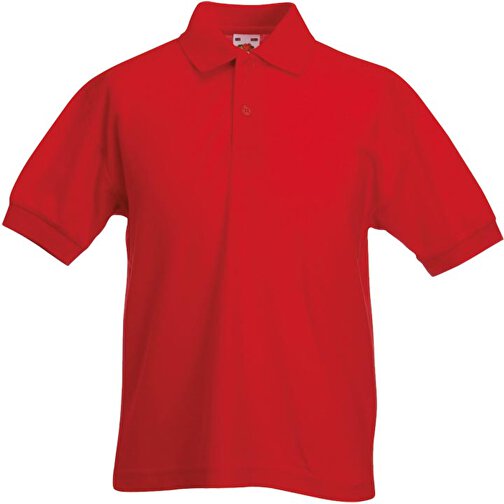 Kids 65/35 Pique Polo , Fruit of the Loom, rot, 35 % Baumwolle / 65 % Polyester, 140, , Bild 1