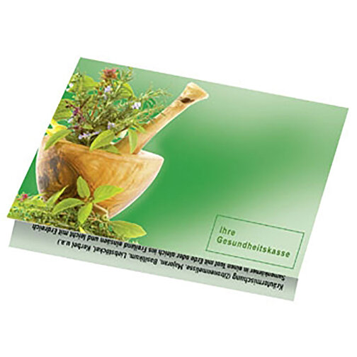 Klappkärtchen Kräuter , grün, Papier, Folie, Samen, 9,00cm x 6,00cm (Länge x Breite), Bild 1