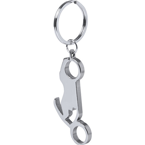 Schlüsselanhänger Flaschenöffner BLICHER , silber, Aluminium, 3,00cm x 0,40cm x 6,60cm (Länge x Höhe x Breite), Bild 1