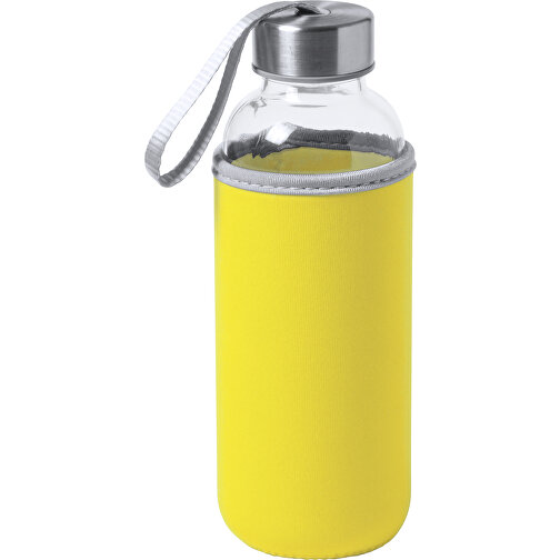 Trinkflasche DOKATH , gelb, Glas, 19,00cm (Breite), Bild 1