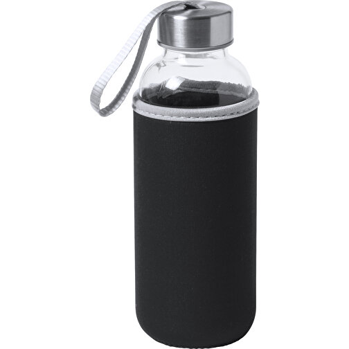 Trinkflasche DOKATH , schwarz, Glas, 19,00cm (Breite), Bild 1