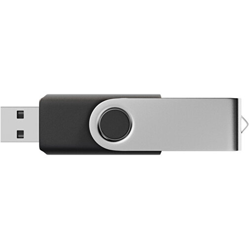 USB-Stick SWING Color 2.0 4 GB , Promo Effects MB , schwarz / silber MB , 4 GB , Kunststoff, Metall MB , 5,80cm x 1,09cm x 1,90cm (Länge x Höhe x Breite), Bild 3