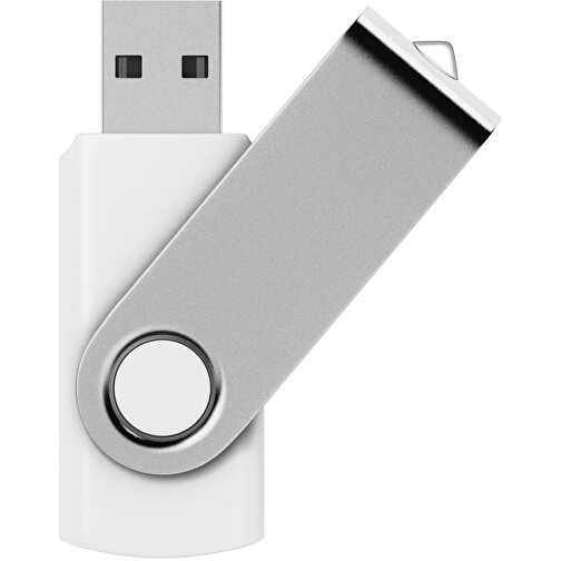 USB-Stick SWING Color 2.0 4 GB , Promo Effects MB , weiss / silber MB , 4 GB , Kunststoff, Metall MB , 5,80cm x 1,09cm x 1,90cm (Länge x Höhe x Breite), Bild 1