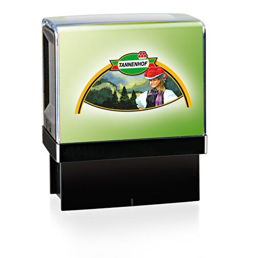 Stempelautomat 'Green Line' - Printer 20 - Mit Digitaldruck , individuell, Kunststoff, Papier, 7,00cm x 3,00cm x 6,00cm (Länge x Höhe x Breite), Bild 2