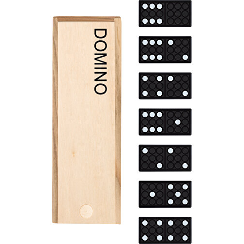Domino , holzfarben, Holz, 14,50cm x 2,50cm x 4,50cm (Länge x Höhe x Breite), Bild 1