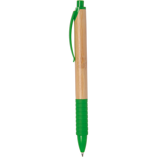 Kugelschreiber BAMBOO RUBBER , braun, grün, Bambus / Kunststoff, 14,30cm (Länge), Bild 1