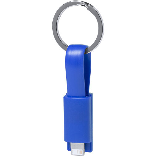 Schlüsselanhänger Ladegerät HOLNIER , blau, 1,30cm x 1,10cm x 5,30cm (Länge x Höhe x Breite), Bild 1