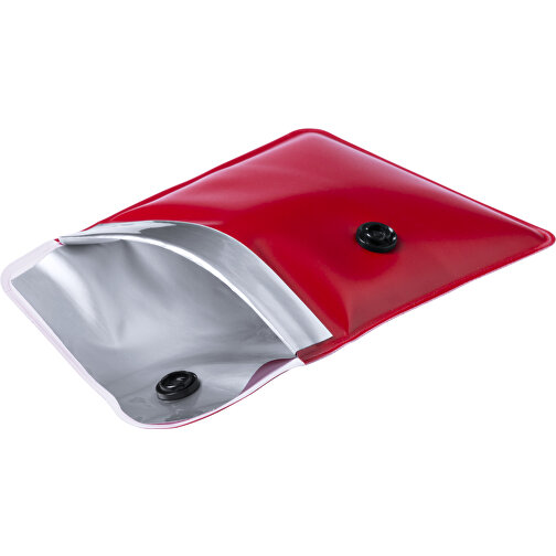 Tasche Aschenbecher BERKO , rot, PVC/ Aluminium, 8,00cm x 1,10cm x 8,00cm (Länge x Höhe x Breite), Bild 2