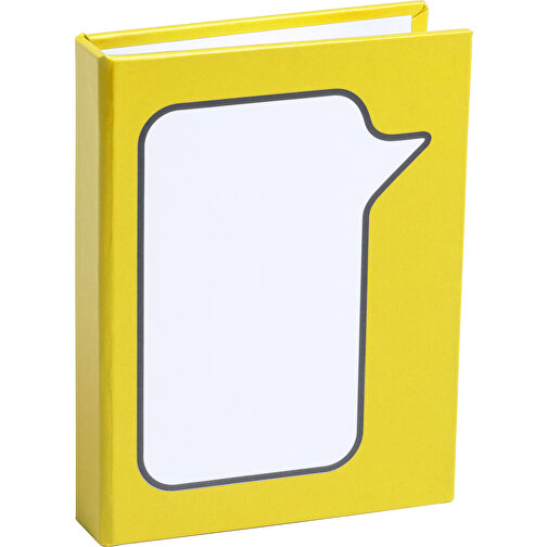 Notizblock DOSAN , gelb, Reclycling Pappe, 8,00cm x 1,80cm x 10,90cm (Länge x Höhe x Breite), Bild 1