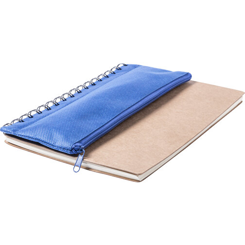 Notizbuch MOSKU , blau, Reclycling Pappe, 15,50cm x 0,90cm x 21,00cm (Länge x Höhe x Breite), Bild 2