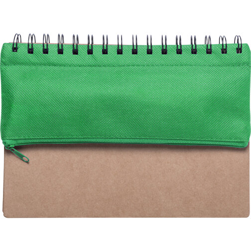 Notizbuch MOSKU , grün, Reclycling Pappe, 15,50cm x 0,90cm x 21,00cm (Länge x Höhe x Breite), Bild 1