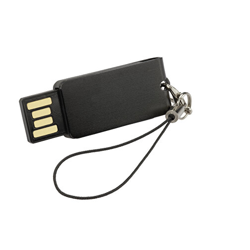 USB-Stick Turn 2GB , Promo Effects MB , schwarz MB , 2 GB , ABS MB , 3 - 10 MB/s MB , 3,90cm x 0,50cm x 1,50cm (Länge x Höhe x Breite), Bild 2