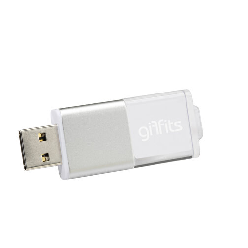 USB-Stick Clear 16GB , Promo Effects MB , weiß MB , 16 GB , ABS MB , 3 - 10 MB/s MB , 5,30cm x 0,90cm x 2,00cm (Länge x Höhe x Breite), Bild 2