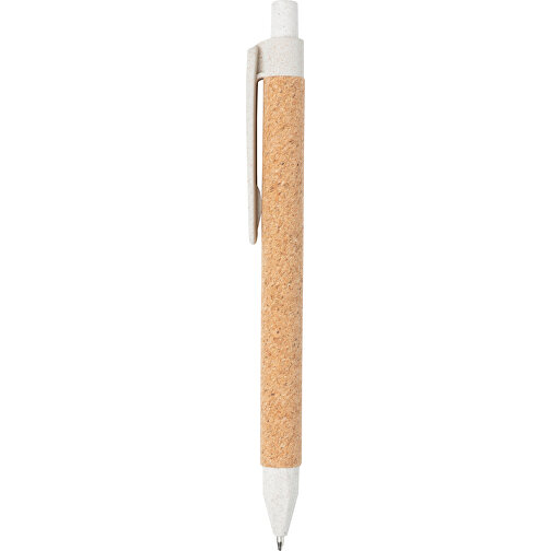 ECO-Stift, Weiß , weiß, Kork, 14,00cm (Höhe), Bild 4