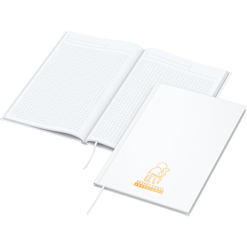 Notizbuch Memo-Book X.press A5, Matt-weiß , weiß, Hochweißes Schreibpapier 90 g/m², 21,00cm x 14,80cm (Länge x Breite), Bild 1