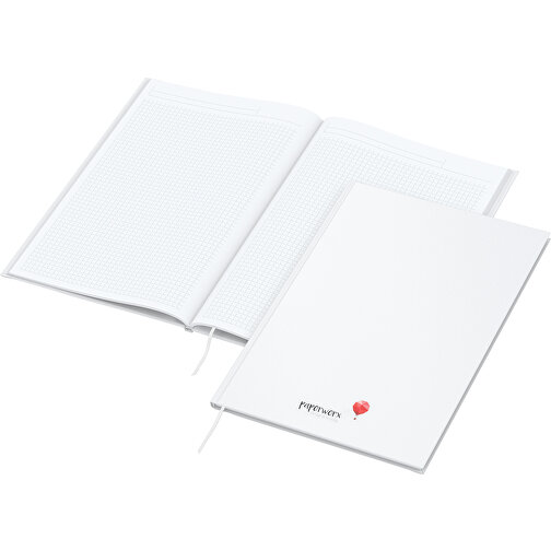 Carnet de notes Memo-Book A4 Cover-Star blanc mat, sérigraphie numérique x.press, Image 1