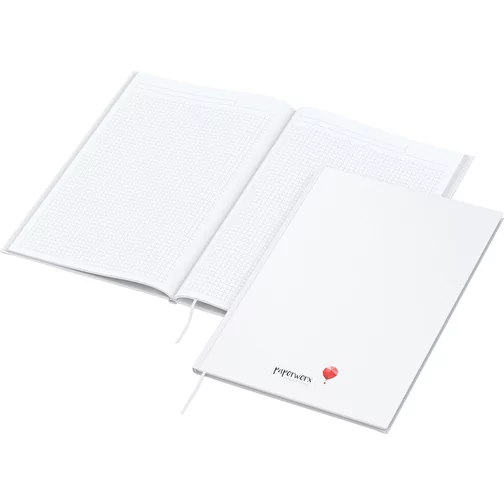 Carnet de notes Memo-Book A4 Cover-Star blanc mat, sérigraphie numérique x.press, Image 1