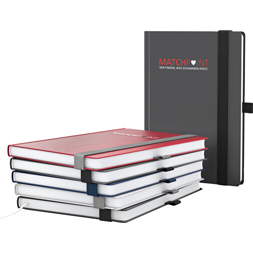 Notebook Vision-Book bialy A5 x.press czarny, sitodruk cyfrowy, Obraz 2