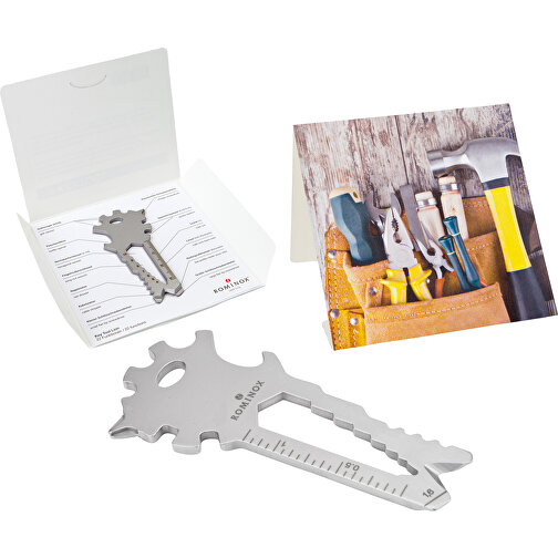 ROMINOX® Key Tool Lion (22 Funktionen) , Edelstahl, 7,00cm x 0,23cm x 3,20cm (Länge x Höhe x Breite), Bild 1