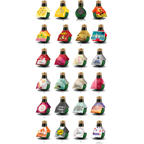 Kleinste Sektflasche Der Welt! Schwarzer Anhänger - Inklusive Geschenkkarton In Schwarz , schwarz, Glas, 7,50cm x 12,00cm x 7,50cm (Länge x Höhe x Breite), Bild 3