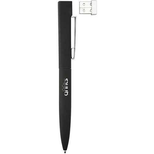 USB Kugelschreiber ONYX UK-IV Mit Geschenkverpackung , Promo Effects MB , schwarz MB , 8 GB , Metall gummiert MB , 3 - 10 MB/s MB , 14,40cm (Länge), Bild 1