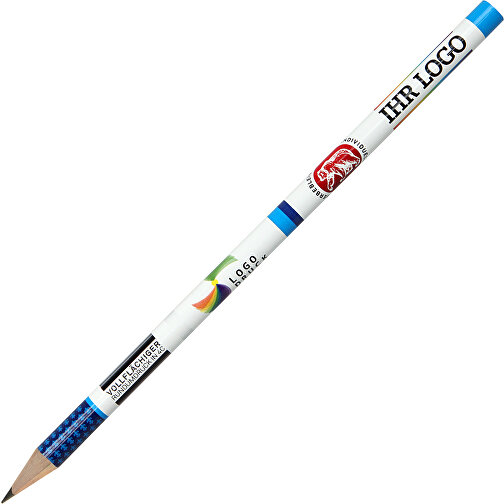 Bleistift Inklusive 360° Folientransferdruck , weiss, Holz, 17,50cm x 0,70cm x 0,70cm (Länge x Höhe x Breite), Bild 2