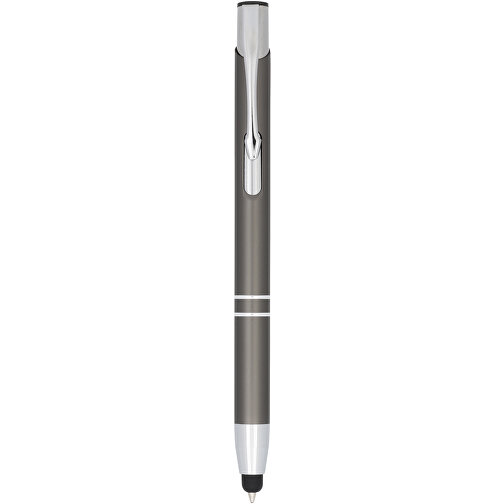Moneta Kugelschreiber Mit Metall Touchpen , silber / grau, Aluminium, 13,80cm x 13,50cm (Länge x Höhe), Bild 1