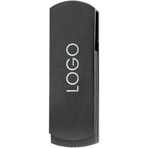 USB-Stick COVER 4GB , Promo Effects MB , schwarz MB , 4 GB , Kunststoff/Aluminium MB , 3 - 10 MB/s MB , 5,40cm x 0,85cm x 1,70cm (Länge x Höhe x Breite), Bild 2