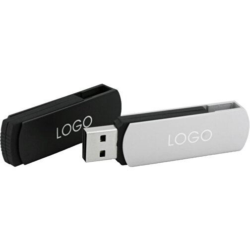 USB-Stick COVER 32GB , Promo Effects MB , schwarz MB , 32 GB , Kunststoff/Aluminium MB , 3 - 10 MB/s MB , 5,40cm x 0,85cm x 1,70cm (Länge x Höhe x Breite), Bild 3