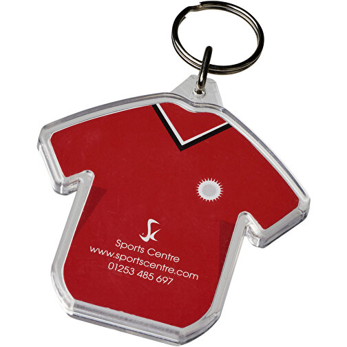 Combo Schlüsselanhänger In T-Shirtform , transparent klar, GPPS Kunststoff, Papier, 7,40cm x 0,60cm x 7,00cm (Länge x Höhe x Breite), Bild 1