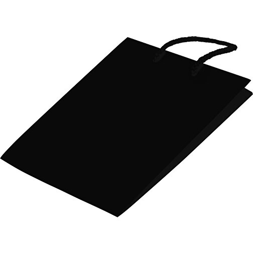 Laminierte Papiertasche, Gross , schwarz, Papier, 30,00cm x 40,00cm x 12,00cm (Länge x Höhe x Breite), Bild 3