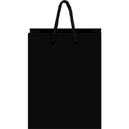 Laminierte Papiertasche, Groß , schwarz, Papier, 30,00cm x 40,00cm x 12,00cm (Länge x Höhe x Breite), Bild 4