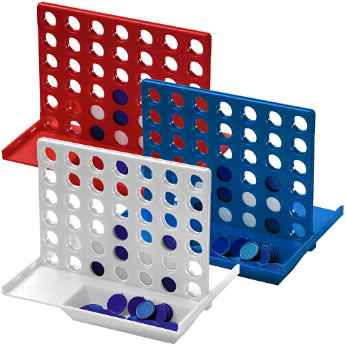 Denkspiel 'Gewinn Mit 4' , standard-blau PP, Kunststoff, 12,90cm x 10,50cm x 9,50cm (Länge x Höhe x Breite), Bild 2