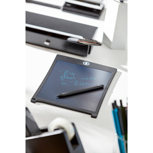 LCD-Schreibtafel MAGIC SCRIPT , schwarz, Kunststoff, 22,00cm x 0,50cm x 14,20cm (Länge x Höhe x Breite), Bild 3