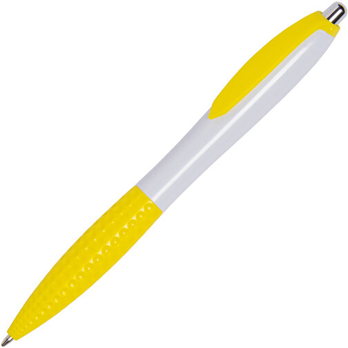 Kugelschreiber JUMP , gelb, weiss, Kunststoff, 14,00cm (Länge), Bild 2