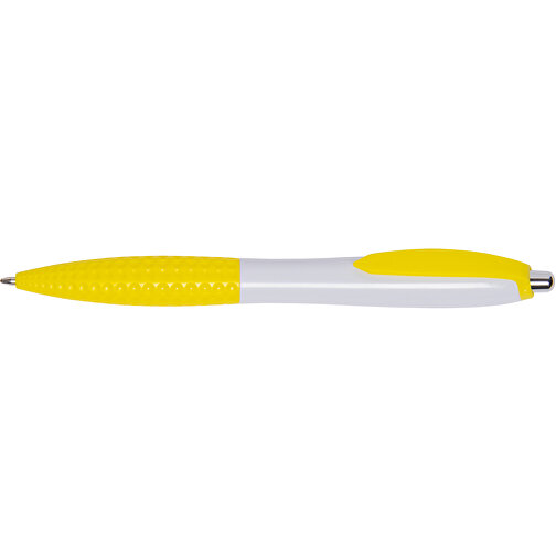 Kugelschreiber JUMP , gelb, weiss, Kunststoff, 14,00cm (Länge), Bild 3