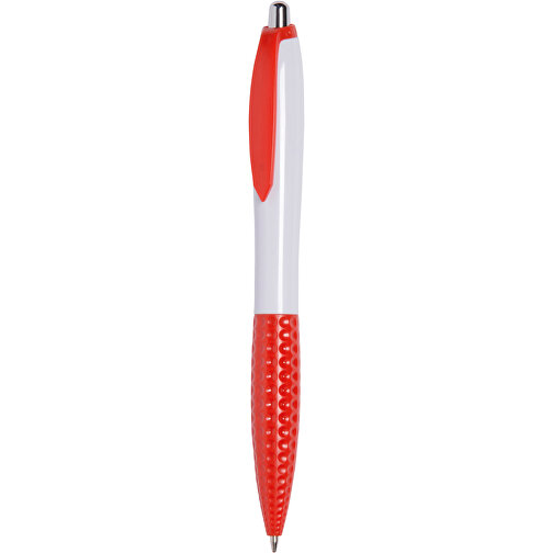 Kugelschreiber JUMP , rot, weiß, Kunststoff, 14,00cm (Länge), Bild 1