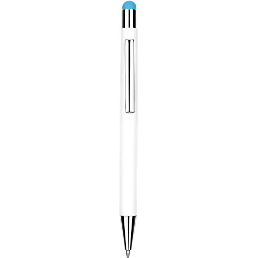 Kugelschreiber Philadelphia , Promo Effects, weiß/hellblau, Aluminium, 13,50cm x 0,80cm (Länge x Breite), Bild 2