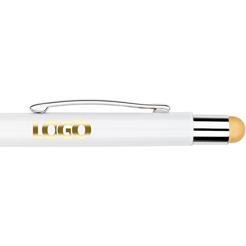 Kugelschreiber Philadelphia , Promo Effects, weiß/gold, Aluminium, 13,50cm x 0,80cm (Länge x Breite), Bild 8