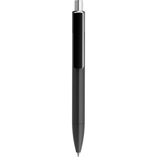 Prodir DS4 Soft Touch PRR Push Kugelschreiber , Prodir, schwarz / silber satiniert, Kunststoff, 14,10cm x 1,40cm (Länge x Breite), Bild 1